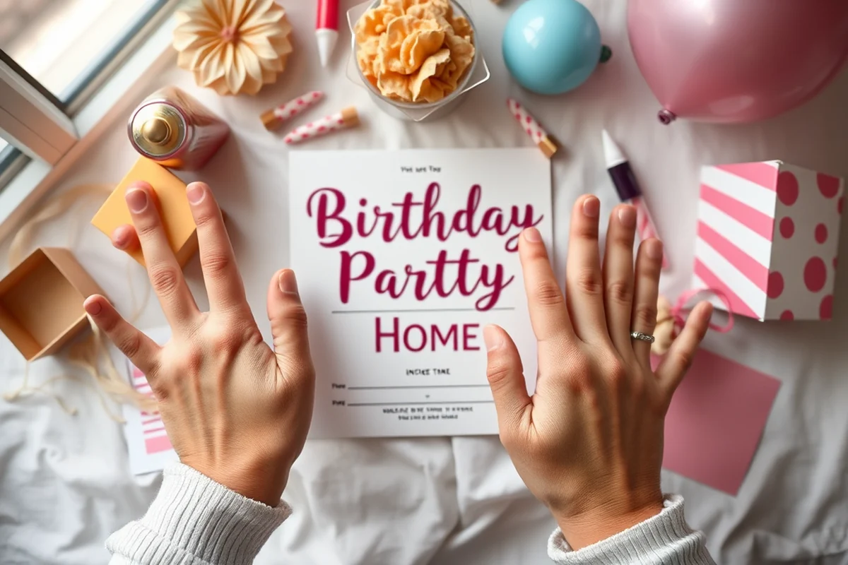 birthday party invitation maker at home — Birthday Party Invitation Maker At Home (the finished result)