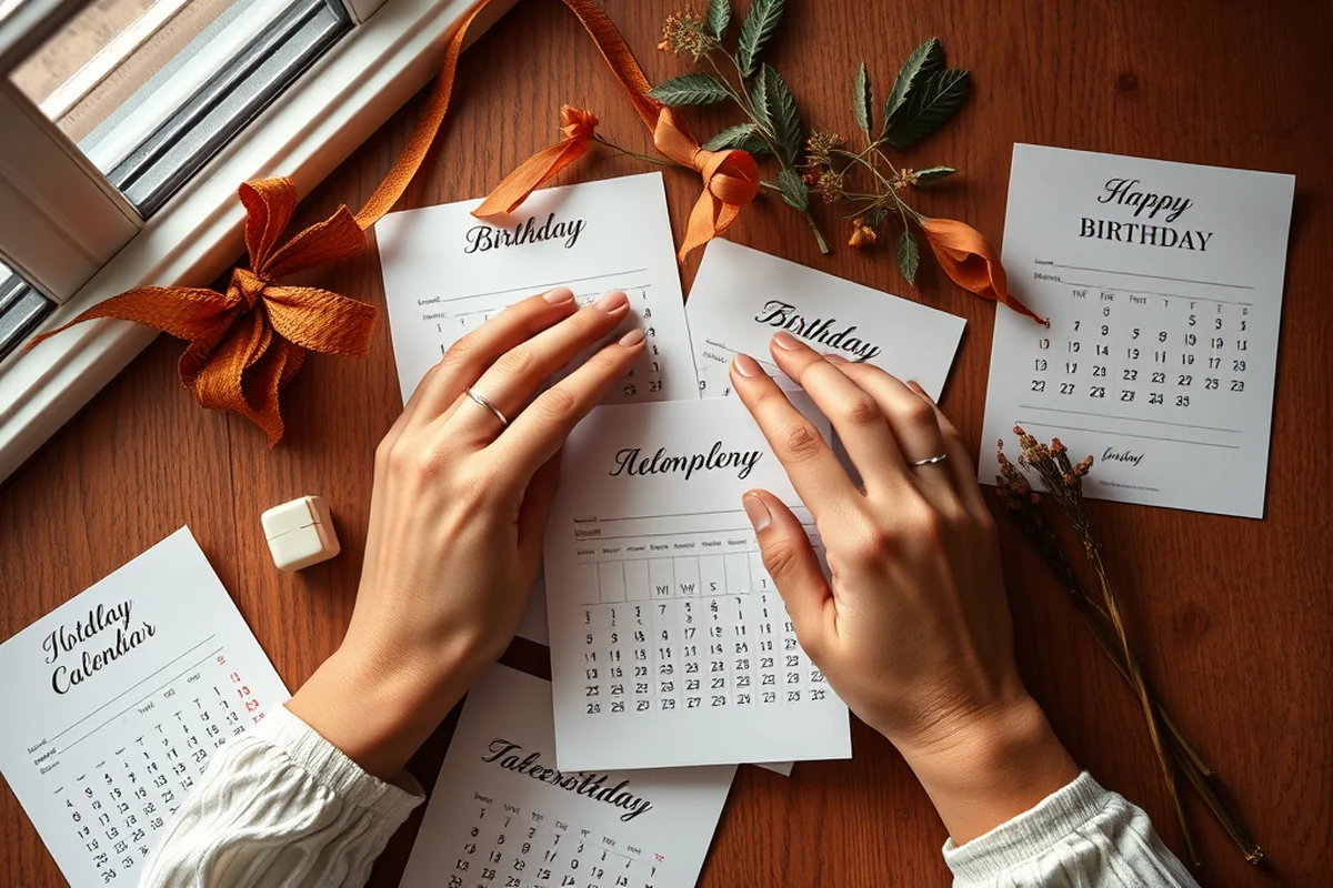 birthday calendar printable — Birthday Calendar Printable (the finished result)