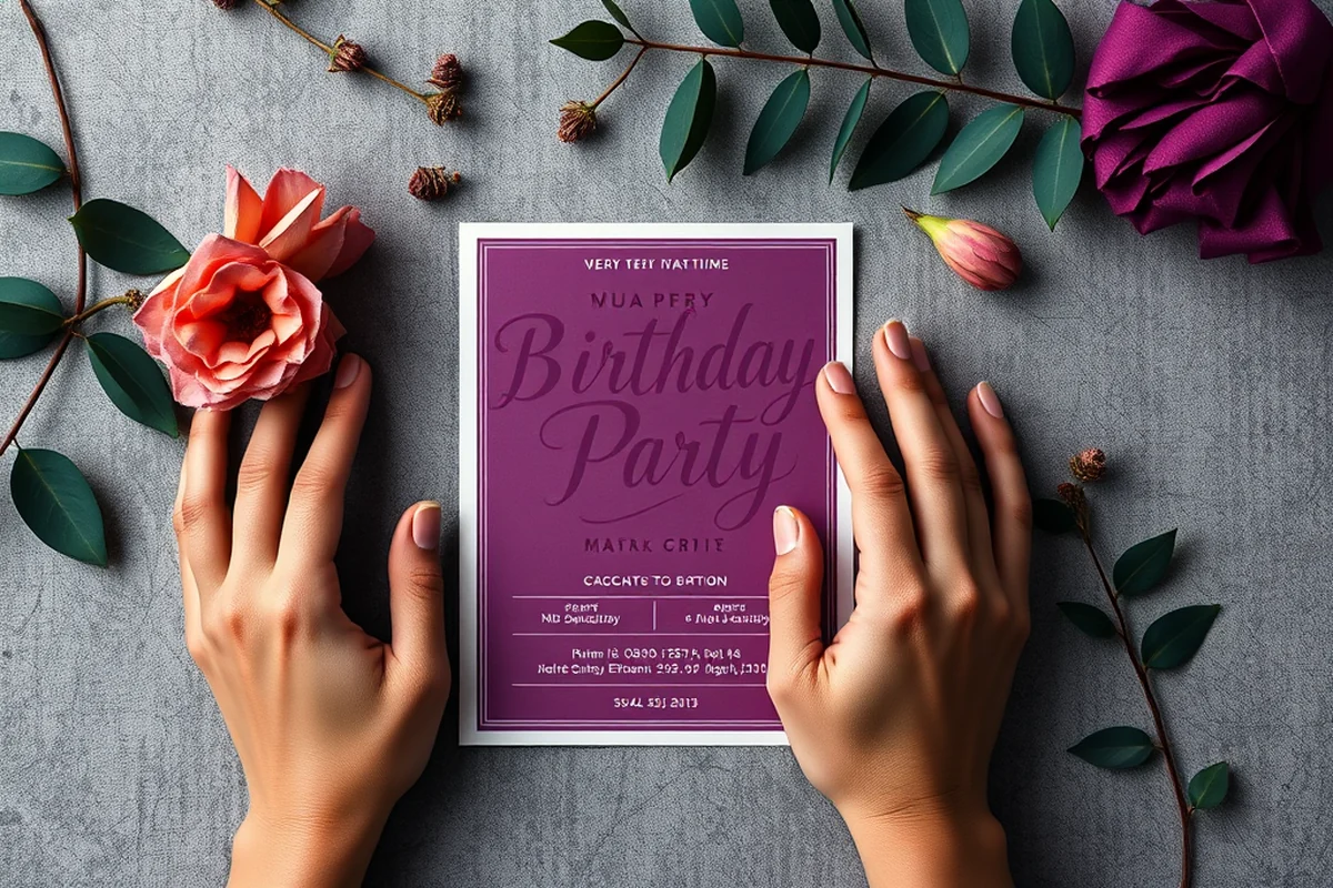 birthday party invitation card template — Birthday Party Invitation Card Template (the finished result)